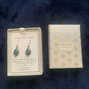 Sterling Silver Green Earrings